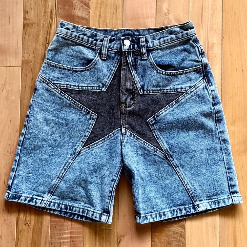 NWOT Aelfric Eden Star Patchwork Jorts/Shorts 26 - Picture 2 of 7
